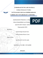 Apalancamiento Financiera y Su Impacto Sobre La Rentabilidad, en La Producción Agrícola-Cultivo Banano - Cantón Pasaje Periodo 2022.