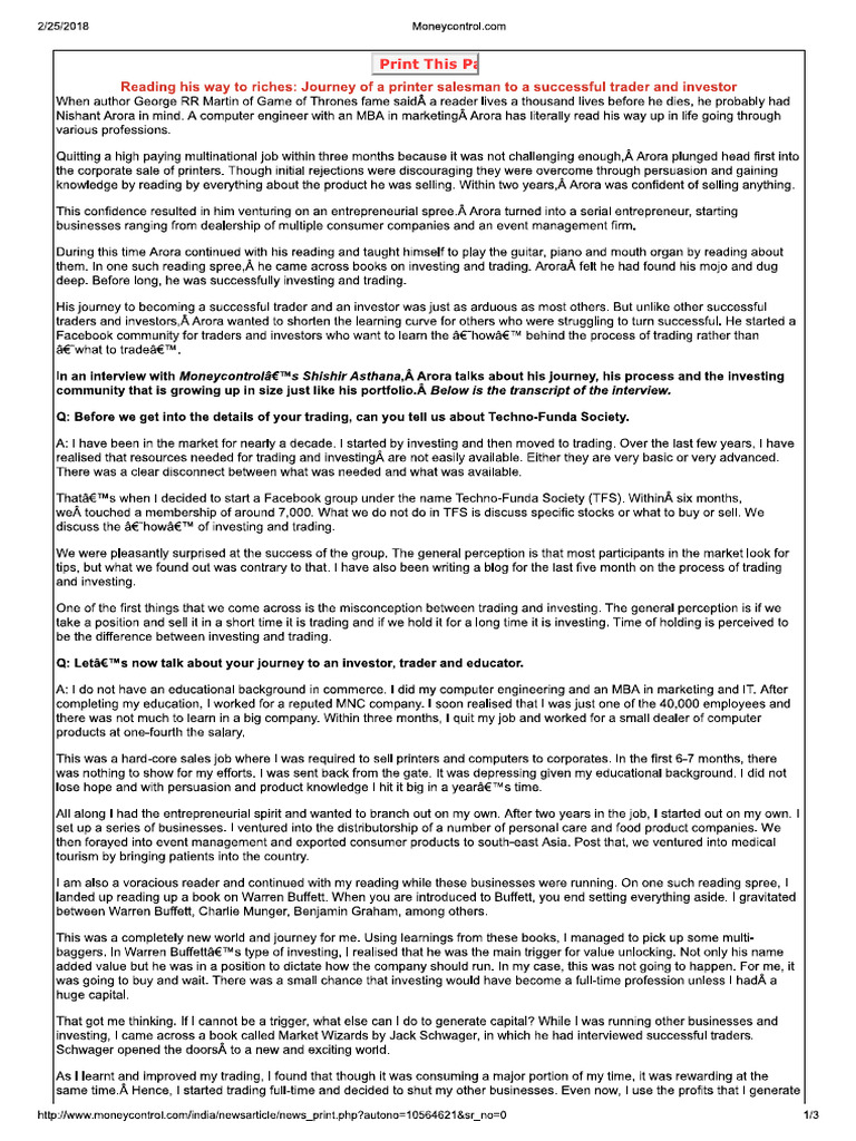 moneycontrol-nishant-arora-interview-pdf