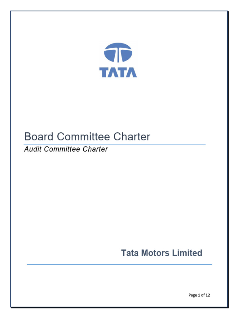 Tata Motors Audit Committee Charter | PDF | Audit | Internal Control
