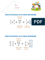 Adición y Sustracción de Fracciones