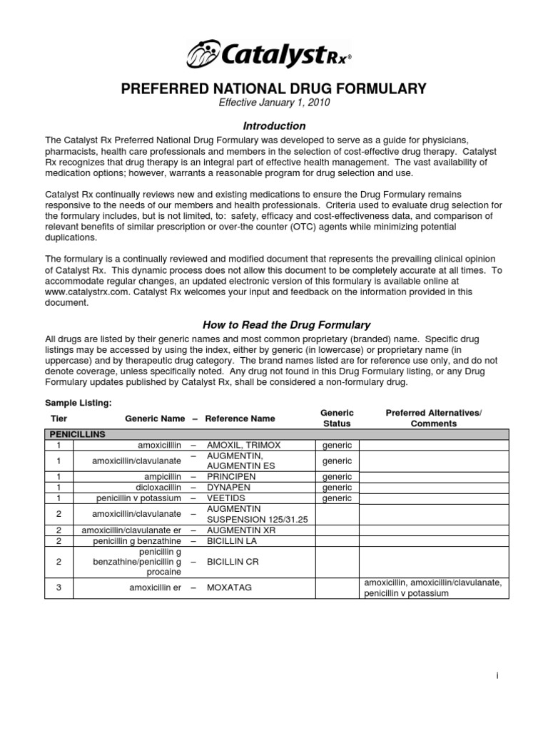 Catalyst RX Formulary Introduction PDF Medical Prescription