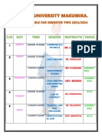 Tumain University Timetable..