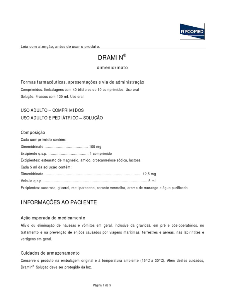 Composição e Uso do Dramin Injetável | PDF | Diabetes | Gravidez