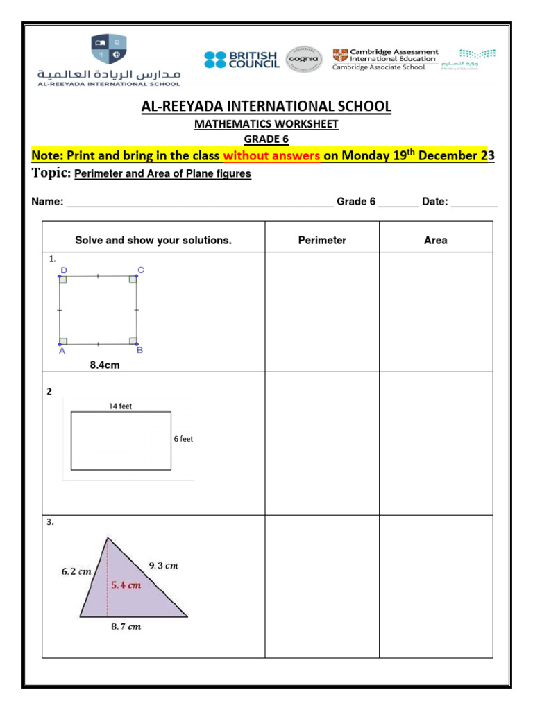 Al-Reeyada International School: On Monday 19 December 23 Topic | PDF