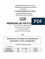 Memoire de Fin D'Etudes: Elaboration D'un Plan de Maintenance Préventive D'une Motopompe