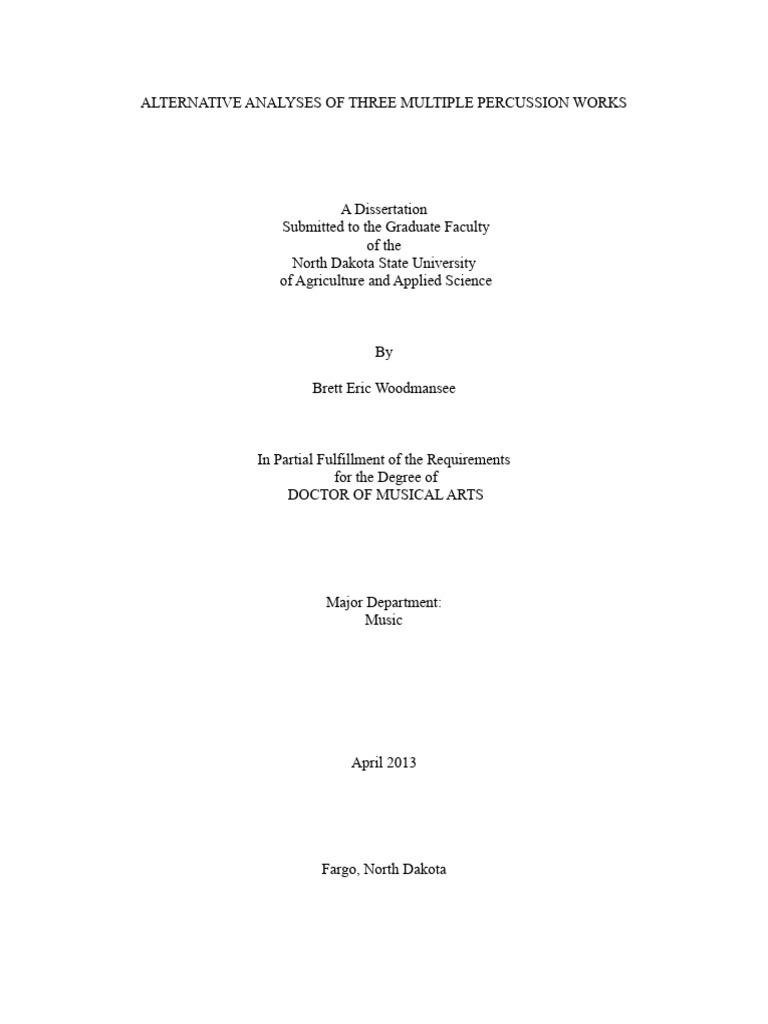 Alternative Analyses of Three Multiple Percussion Works | PDF | Rhythm ...