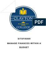 Sitxfin009 Manage Finances Within A Budget