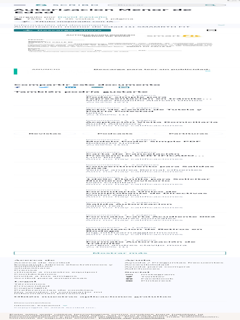 Autorizacion Menor de Edad PDF | PDF | Scribd | Informática