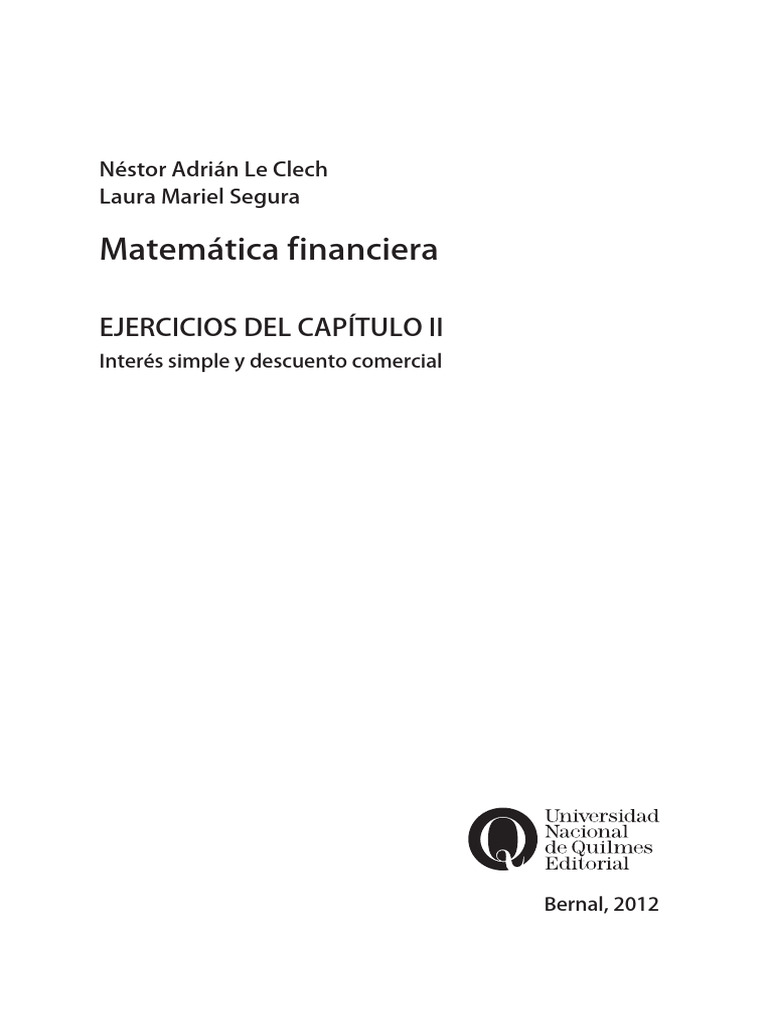 Ejercicios de Interés Simple y Descuento | PDF | Finanzas Matemáticas ...