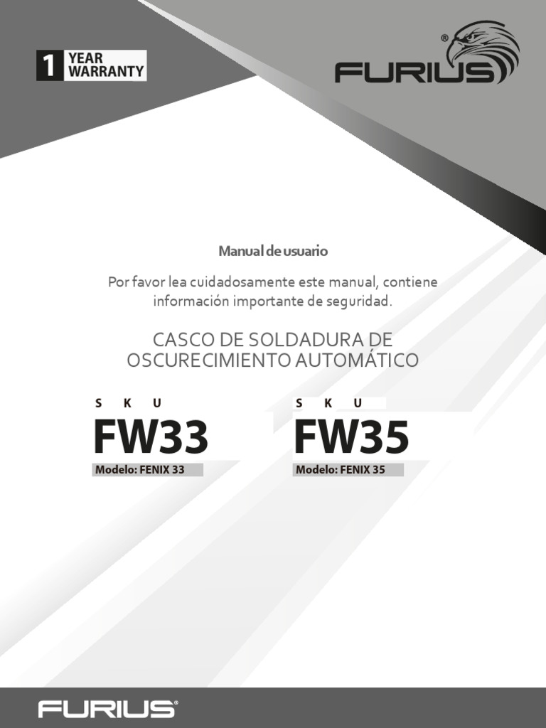 Manual Casco Soldadura FENIX 33/35 | PDF