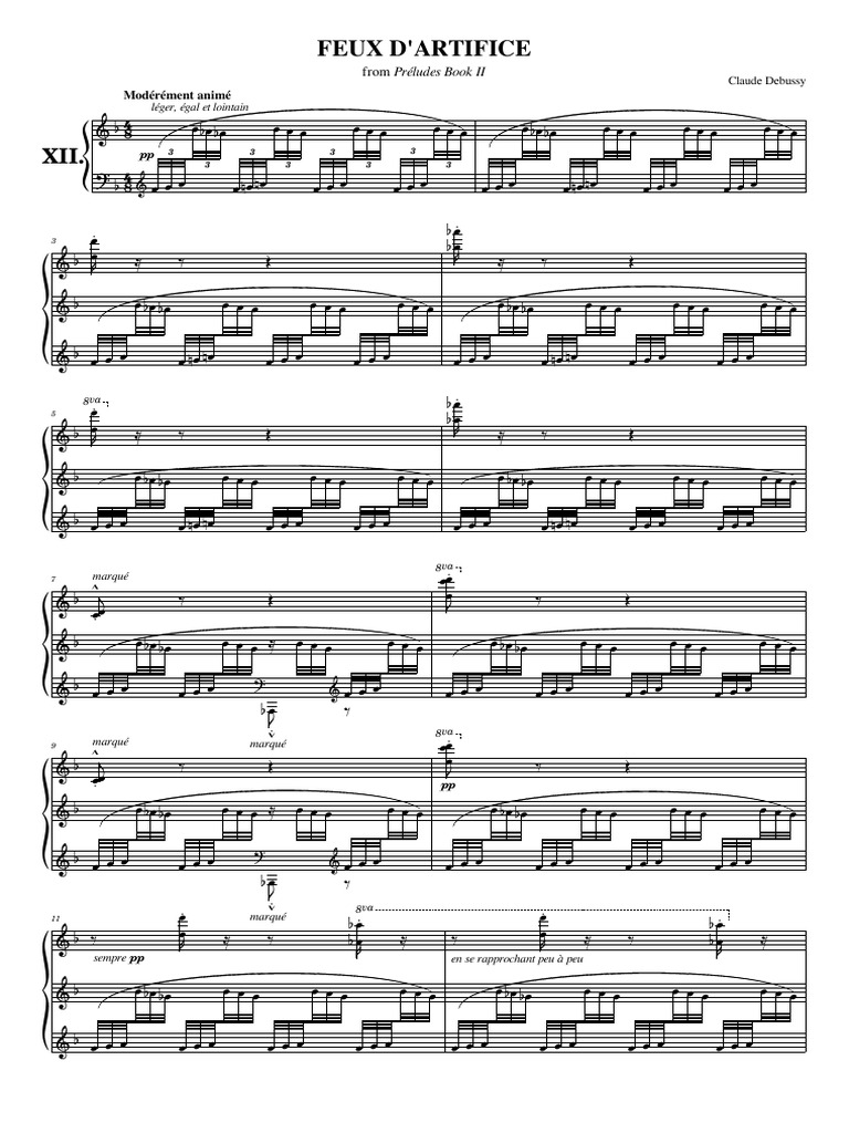 Debussy - Feux D'artifice | PDF | Compositions | Compositions For Piano