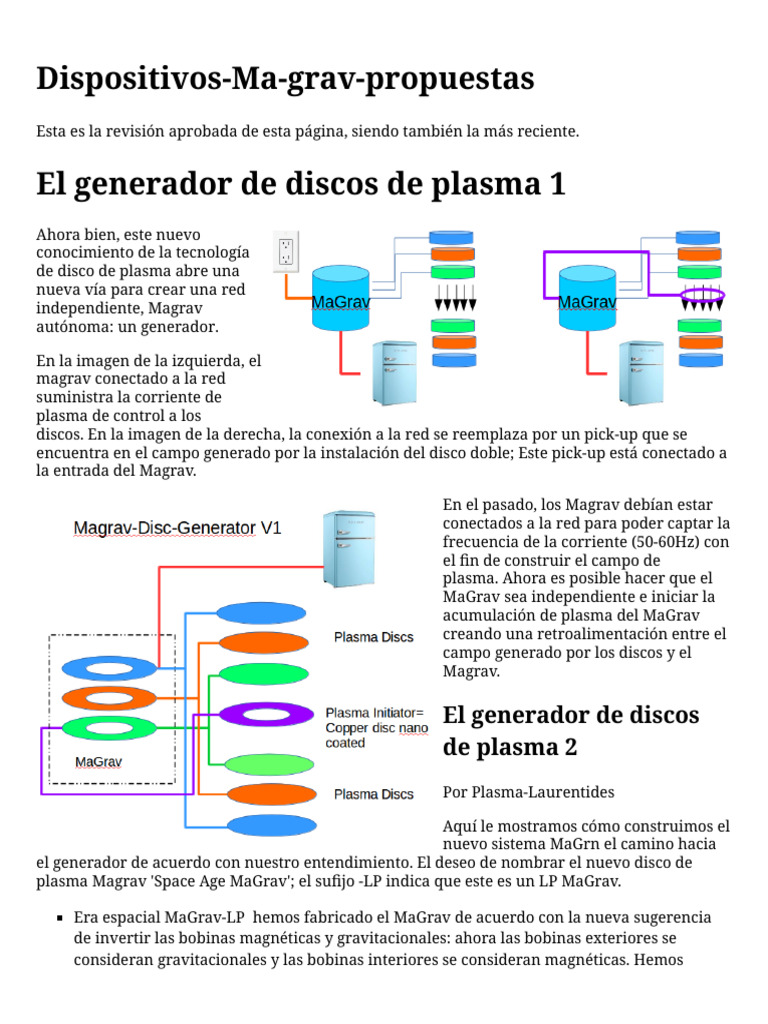 Generador Autónomo de Plasma MaGrav | PDF | Generador eléctrico ...