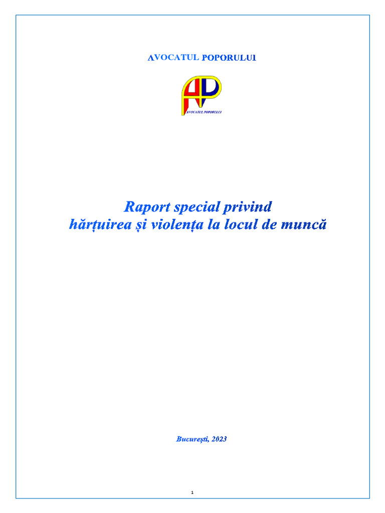 Raport Hartuire Si Violenta La Locul de Munca | PDF