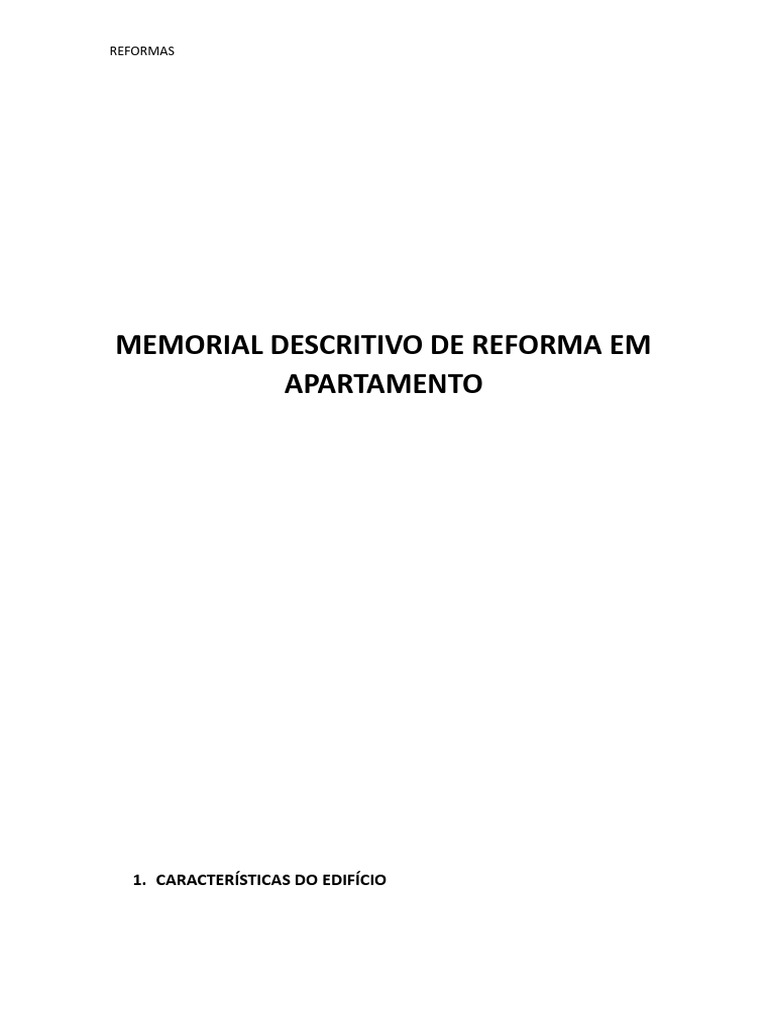 Memorial Descritivo de Reforma de Apartamento | PDF