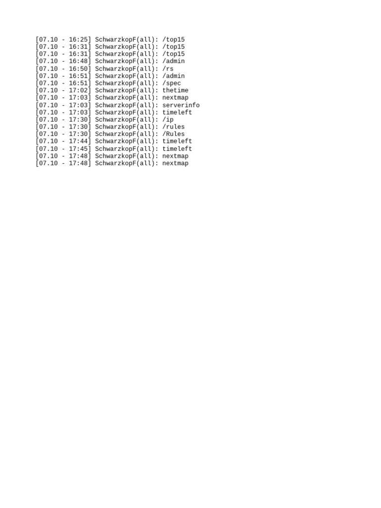 SchwarzkopF Server Commands Guide | PDF | Teaching Methods & Materials ...