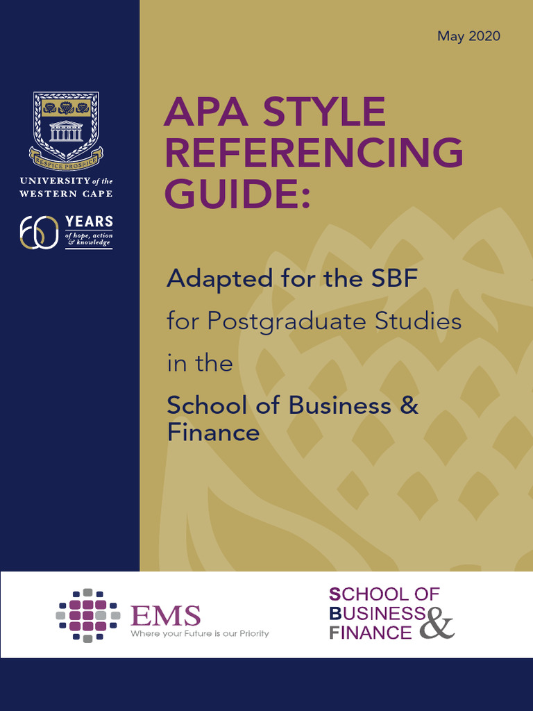 SBF APA Reference Guide May 2020 | Download Free PDF | Citation | Thesis