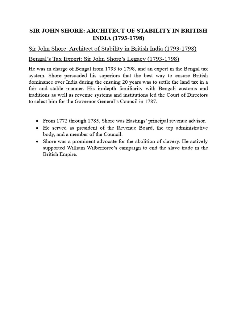 Sir John Shore Download Free PDF Slavery
