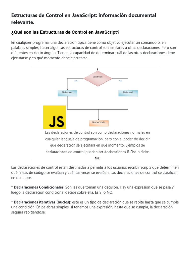 Estructuras de control en javascript pdf ciencias de la computaci n