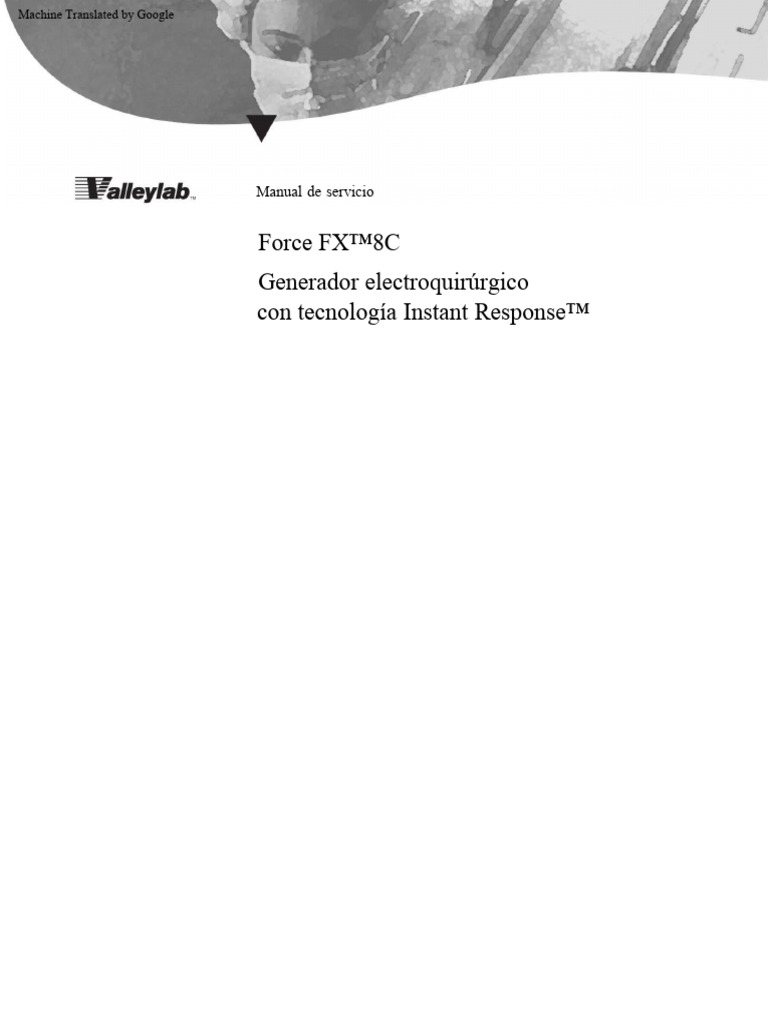 Valleylab Force FX Manual | PDF | Red eléctrica | Fuente de alimentación