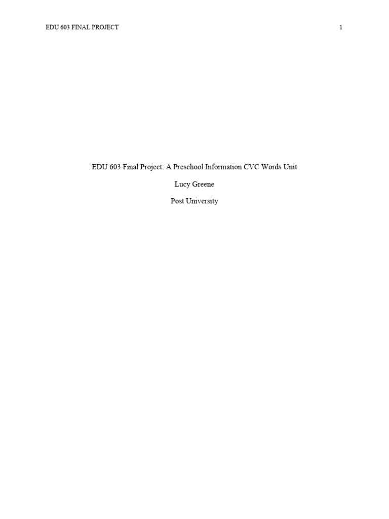 Preschool CVC Words Curriculum | PDF | Learning | Curriculum
