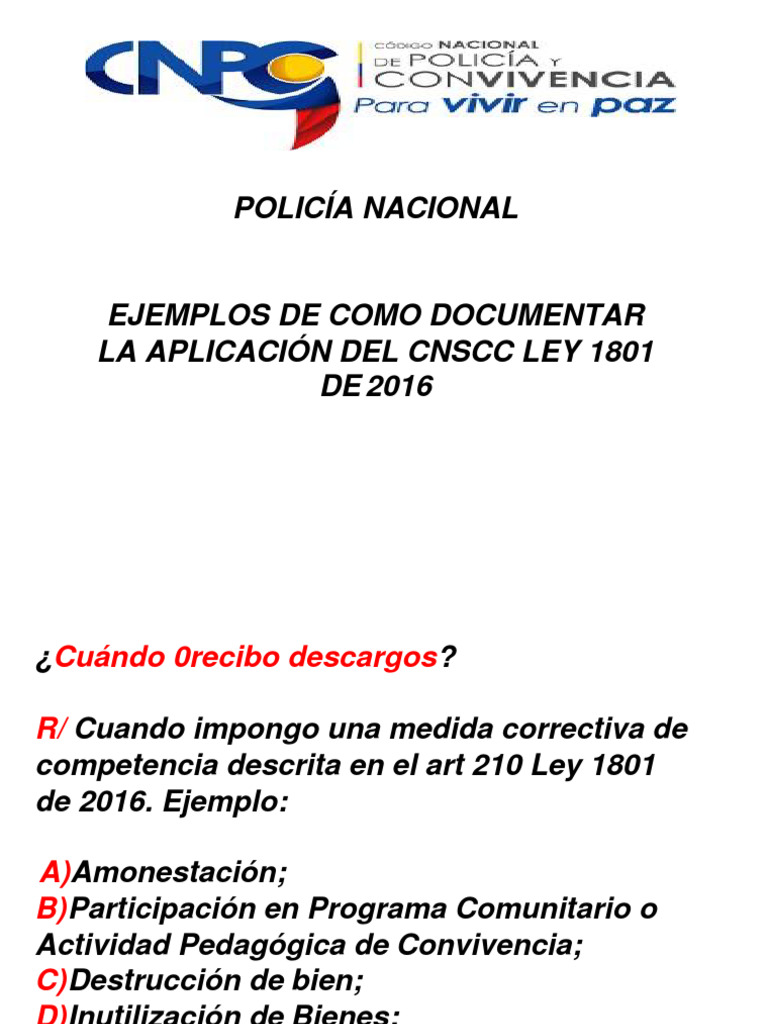 Documentación de Medidas Ley 1801/2016 | PDF | Residuos | Policía