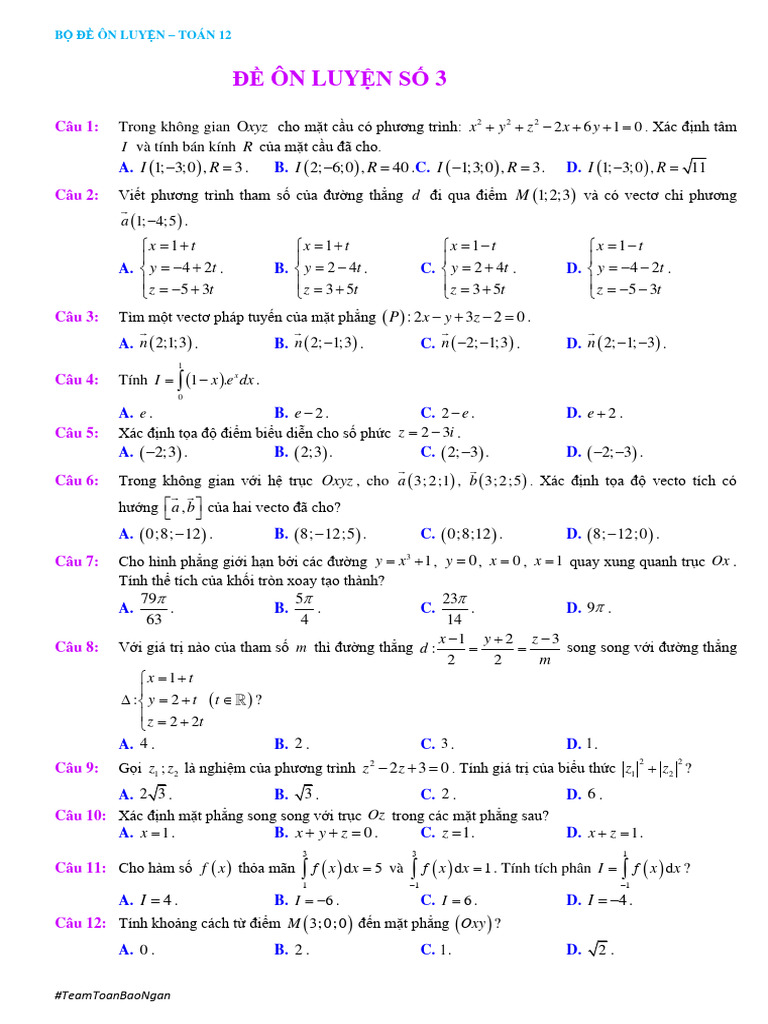 De 3 On Thi | PDF