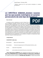 Casación 1657-2003 La Libertad. La Hipoteca Sábana ¿Existen Razones Por Las Que Pueda Restringirse El Carácter Persecutorio de Este Tipo de Hipoteca