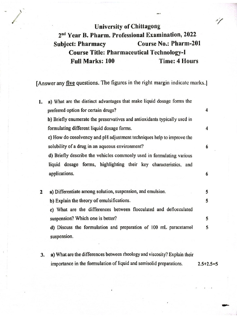 2nd year 2022 questions | PDF