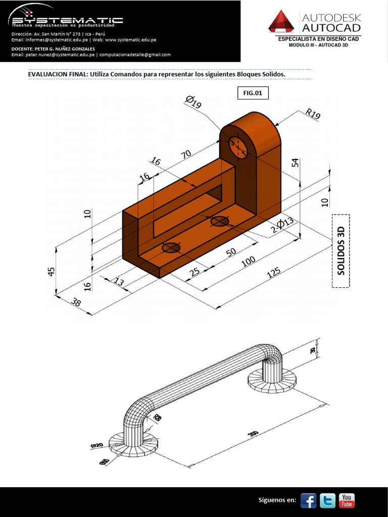Ejercicios Avanzados en AutoCAD 3D | PDF | Cad automático