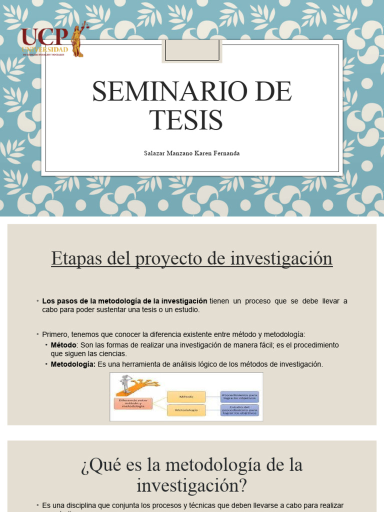 Seminario De Tesis Pdf Método Científico Metodología