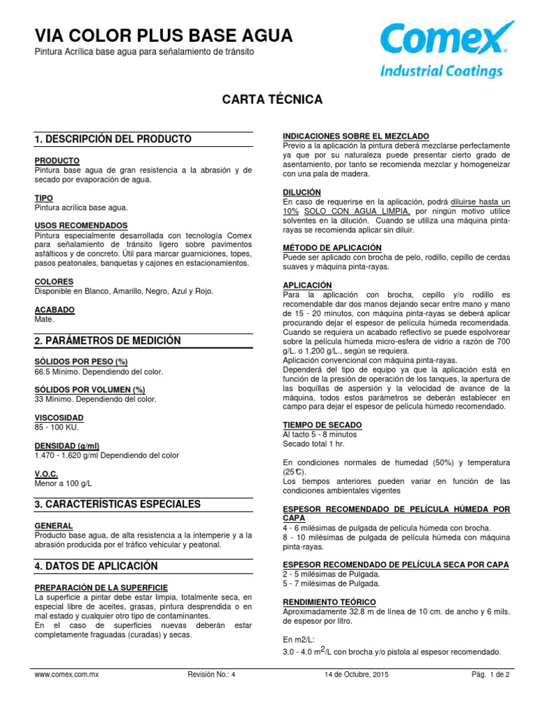 Pintura Vía Color Plus Base Agua | PDF | Pintar | Agua