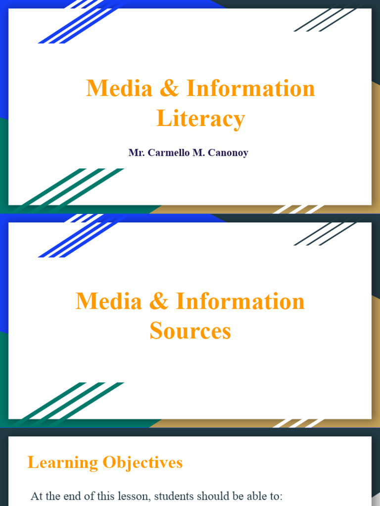 Media and Information Sources | PDF | Libraries | Primary Sources