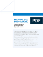 Manual Del Propietario: Funcionamiento Mantenimiento Especificaciones