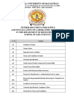 Tender Document For Supply, Installation of Refrigerated Centrifuge With Swing Bucket Rotor and Multigas Incubator