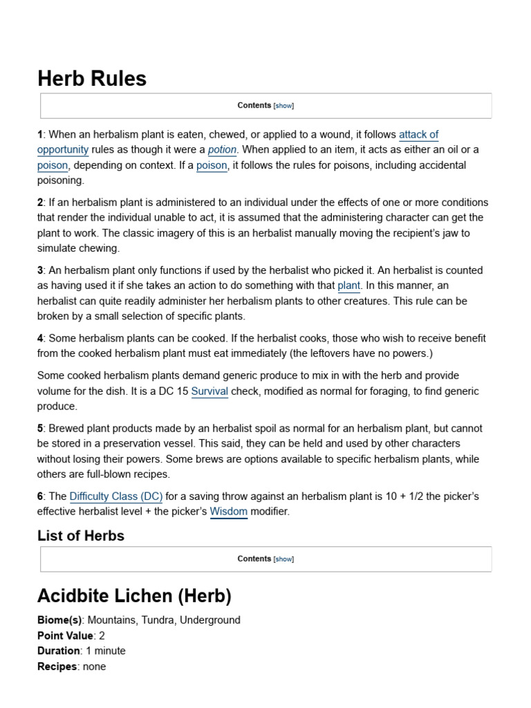 Pathfinder Herbalism Guide | PDF | Snake | Plants