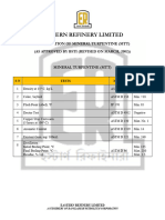 Eastern Refinery Limited: Specification of Mineral Turpentine (MTT) (As Approved by Bsti (Revised On March, 2002) )