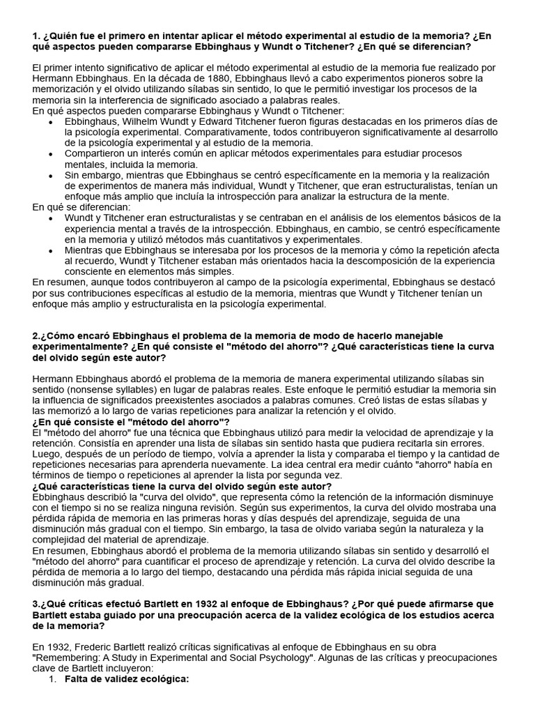 Memoria Y Atención Psico Cognitiva Pdf Memoria Recuperar Memoria