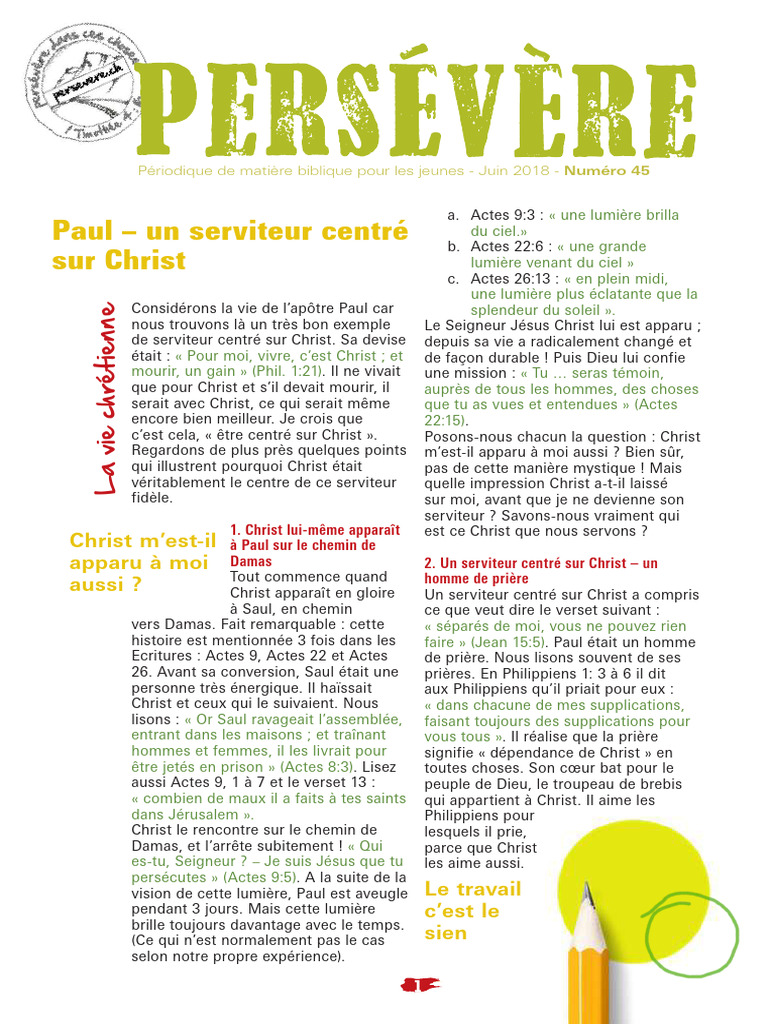 La vie de l'apôtre Paul centrée sur Christ | PDF | Paul l'apôtre | Jésus