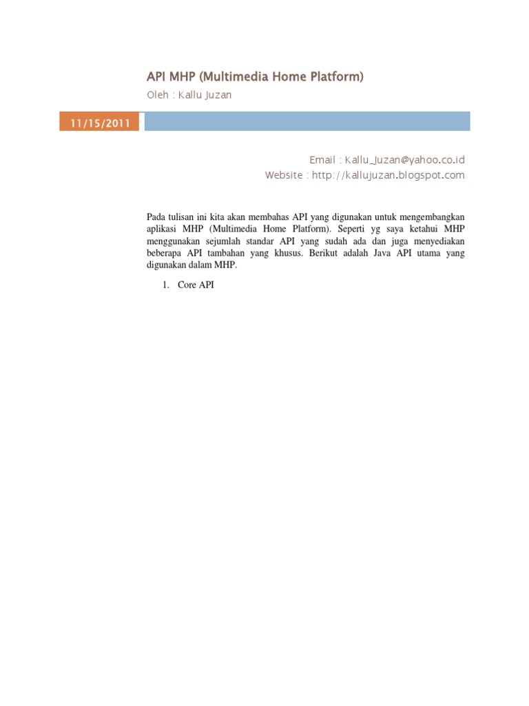 API MHP (Multimedia Home Platform) | PDF | Business