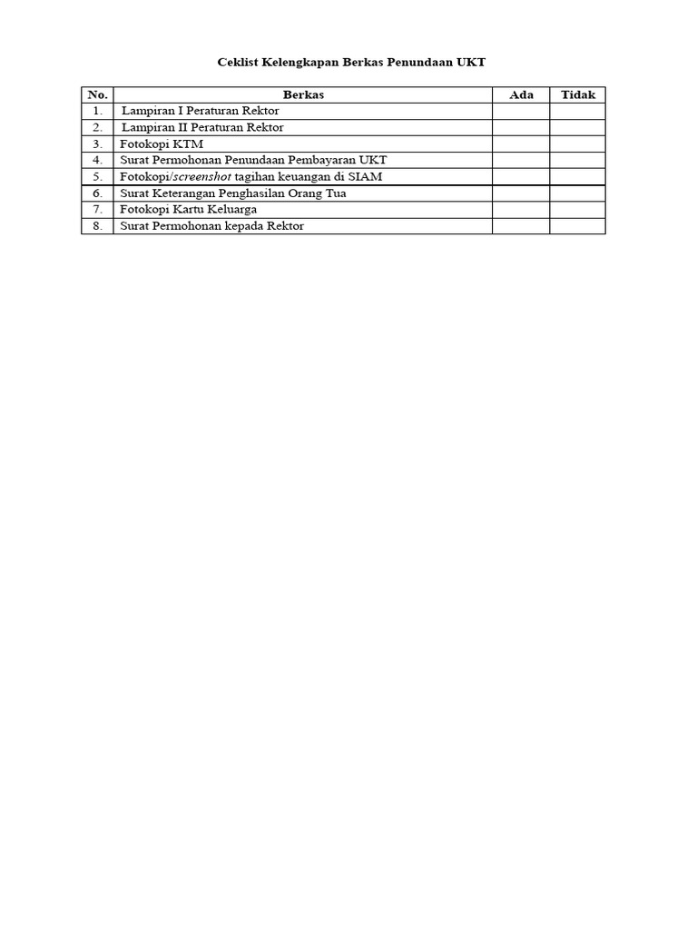 Contoh berkas pengajuan penundaan ukt pdf