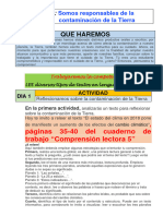 Que Haremos: Páginas 35-40 Del Cuaderno de Trabajo "Comprensión Lectora 5"