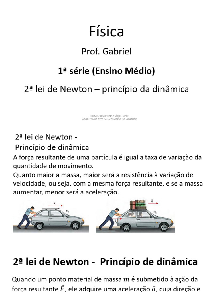 Segunda Lei de Newton: Resumo e Exercícios | PDF | Mecânica Clássica ...