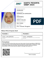 Kartu Peserta SNBP 2024: 424603250 Nurfadillah Amiruddin 0065056941 SMKN 5 Kolaka Kab. Kolaka Prov. Sulawesi Tenggara