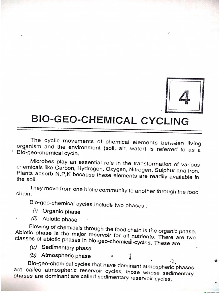 Biogeochemical Cycles Pdf