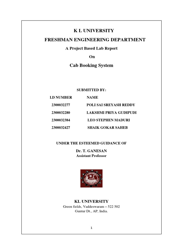 Cab Booking System Lab Report | PDF | Mobile App | Usability