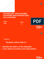 ING - 1º - The Alphabet, Countries&Nationalities, Collocations (Classroom)