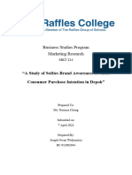 A Study of Softies Brand Awareness Towards Consumer Purchase Intention in Depok