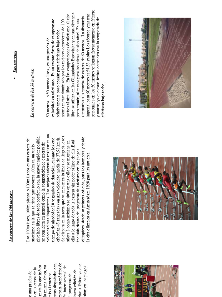 Carreras de Velocidad en Atletismo | PDF | Deporte del atletismo | Carreras
