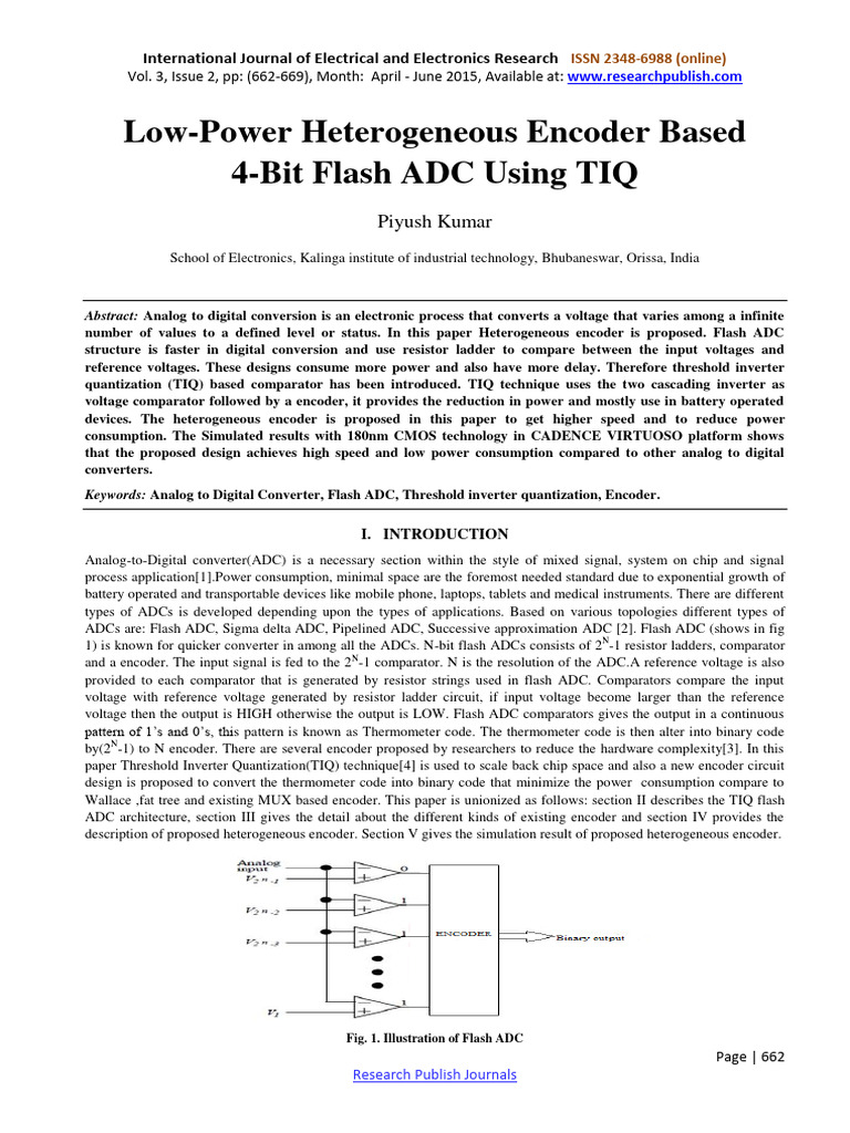Low-Power 4-Bit Flash ADC Design | PDF | Analog To Digital Converter ...