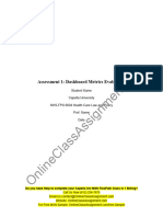 NHS FPX 6004 Assessment 1 Dashboard Metrics Evaluation